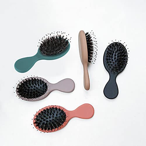 Tomedeks Cepillo De Pelo Pequeño De Cerdas De Jabalí, Muy Adecuado Para Cabello Grueso Enredado, Peine De Masaje Húmedo Y Seco, Muy Adecuado Para Viajar Y Fácil De Llevar (green)