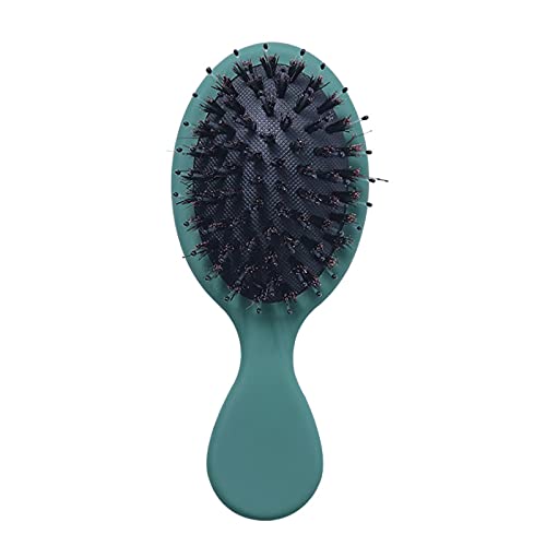 Tomedeks Cepillo De Pelo Pequeño De Cerdas De Jabalí, Muy Adecuado Para Cabello Grueso Enredado, Peine De Masaje Húmedo Y Seco, Muy Adecuado Para Viajar Y Fácil De Llevar (green)