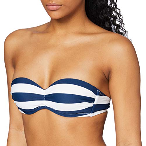 Tommy Hilfiger Hanna Bandeau Top Bikini, Multicolor (Estate Blue/Classic White), 70C (Talla del Fabricante: C 70) para Mujer