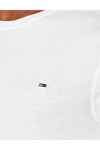 Tommy Jeans Original Rib Camisa, Blanco (Classic White 100), Small para Hombre