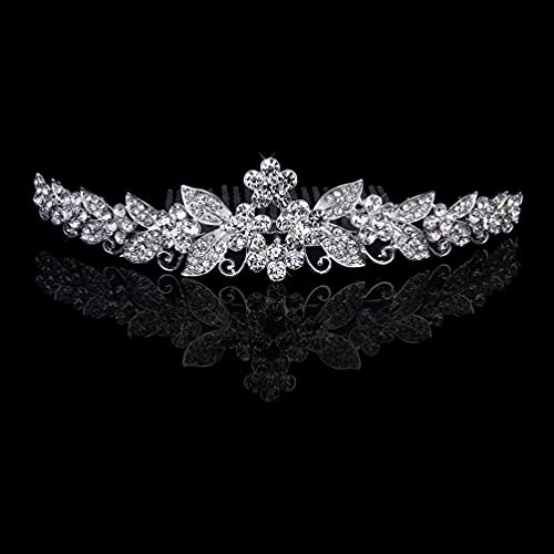 TOYANDONA Hermosa Tiara de Cristal Boda Nupcial Brillante Diamante de Imitación Banda para El Cabello con Peine Tiara Diadema para Mujeres Damas Nupcial Cumpleaños Boda