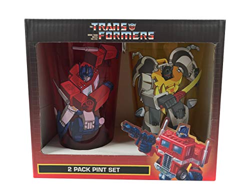 Transformers Autobots Optimus Prime and Grimlock - Juego de 2 vasos de pinta (16 oz)