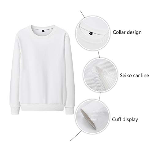 TRGCJGH Sudadera Hombre Mujer Sudadera Unisex Liso Cuello Redondo Suéter Clásico Color Sólido,Lightblue-S