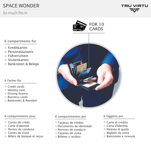 TRU VIRTU® Estuche para Tarjetas de crédito ultraliviano de Aluminio Silver Arrow Plata I Tarjetero I protección RFID-NFC I Aluminio I Billetera I Slim Wallet I Card-Holder