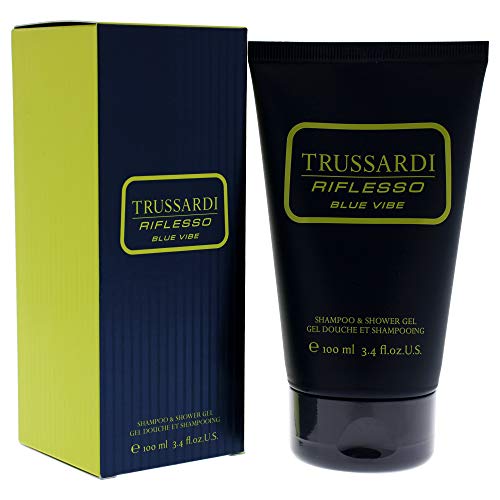 Trussardi Riflesso Blue Vibe por Trussardi para hombres – Champú y Gel de Ducha de 3.4 oz