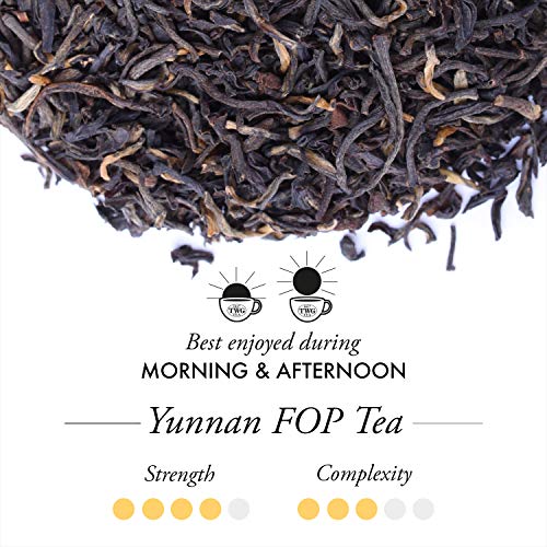 TWG Tea | Yunnan FOP, blend de té negro en 15 bolsitas de algodón cosidas a mano en caja de regalo de 37,5 g
