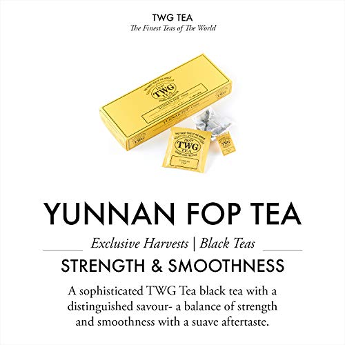 TWG Tea | Yunnan FOP, blend de té negro en 15 bolsitas de algodón cosidas a mano en caja de regalo de 37,5 g