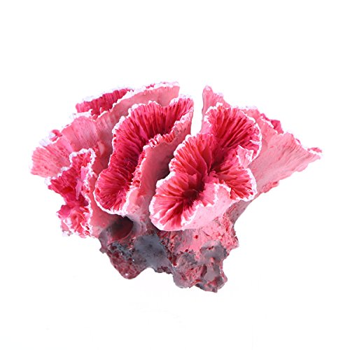 Ueetek Coral Artificial, Planta artificial de coral para acuario, plantas submarinas, decoración (rojo)