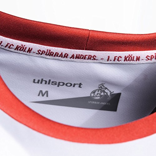 uhlsport Camiseta de Primera equipación del FC Colonia 2018/2019 para Hombre, Primera equipación, Primera equipación del FC Colonia, Hombre, 1003460011948, Blanco/Rojo, Small