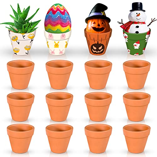 Ulikey Super Mini Macetas de Terracota, 16 Piezas Maceta de Pequeñas, 3cm Macetas Suculentas, Macetas de Plantas de Flores, Maceta de Jardinería, Mini Macetas de Terracota para Plantas Semillas Cactus