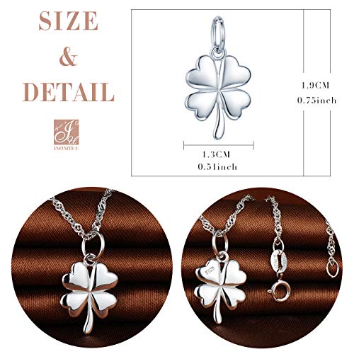 Unendlich U- Colgante Pareja de Plata de Ley 925 Colgante de Tarjeta Militar Dog Tag Colgante de Trébol de Cuatro Hojas, Regalo de San Valentín para Hombre y Mujer (Permitir letras)