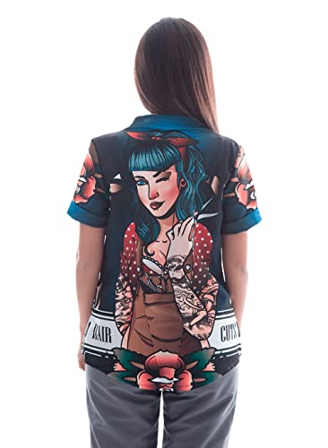 Uniforme Sanitario Mujer Ropa Trabajo Pijama Medico Casaca Enfermera Estetica Peluqueria Veterinaria Hospital Limpieza y Empleada Hogar Antilejía y No Destiñe - Casaca Mirta Mujer S