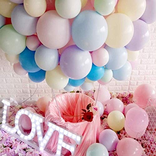 UNISHOP 100 Piezas de Globo Multicolor Pastel 17 cm diámetro, Globos de Látex para Bodas Fiestas de Cumpleaños y Decoración