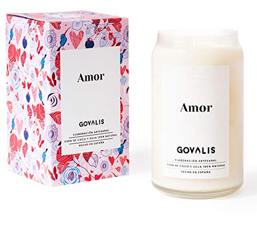 Vela Aromática Amor | Cera de Soja 100% Natural | 100 horas, Vela Perfumada Grande en Vaso, Olor Fresa, Regalos Originales para Mujer, San Valentín, Aniversario, Decoración, Yoga, Dormitorio, Baño
