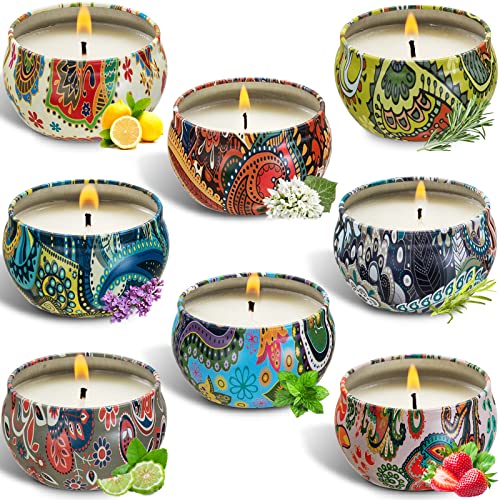 Velas De Aromaterapia,Set De Regalo De 8 Velas Perfumadas,Cera De Soja Natural,Aromaterapia Decoración De Relajación Fiesta Boda Baño Yoga Cumpleaños Navidad Regalo De San Valentín