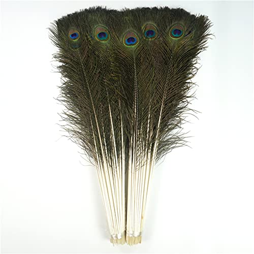 Venta al por mayor 100 Unids/lote Plumas de pavo real reales naturales para artesanías Floreros Decoración de ropa Plumas Carnaval Accesorios de boda Decoración-70-80CM 28-32 pulgadas