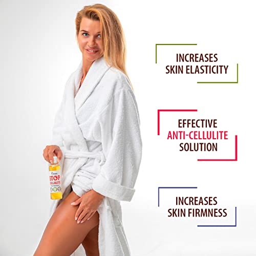Verana aceite de masaje corporal Stop Cellulite, cosmético natural para todo tipo de pieles, Efecto Anticelulítico i Rejuvenecedor, favorece la quema y degradación de grasas, aromaterapia 250 ml