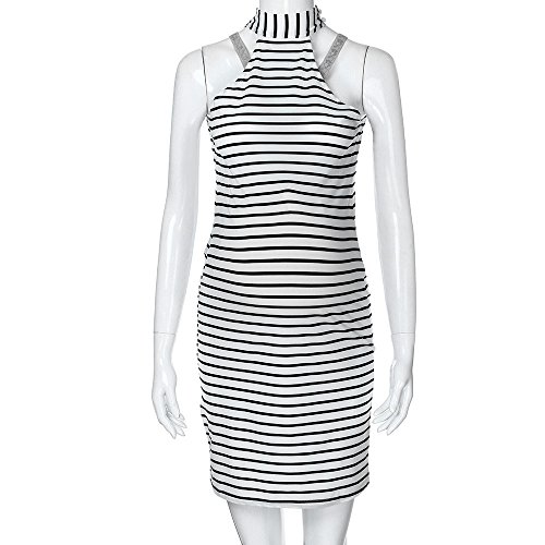 Vestidos para Mujer sin Mangas Moda Costura Rayas Slim Fit Ropa premamá Mamá Tirantes Falda de Verano Cuello Redondo Vestido de Maternidad Cómodo Transpirables MMUJERY
