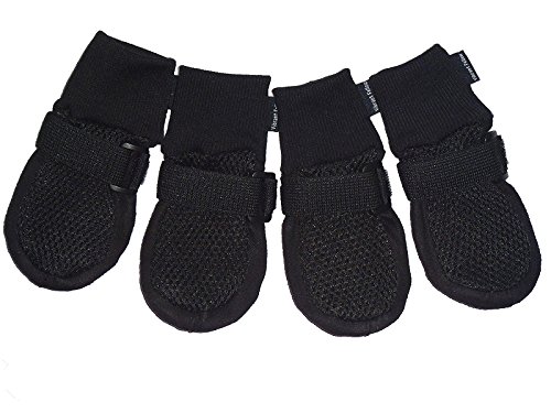 Vibrante Fellow pantalla canina perro Botas Transpirable Funda Y Antideslizante Color Negro Set de 4 tamaño M L XL