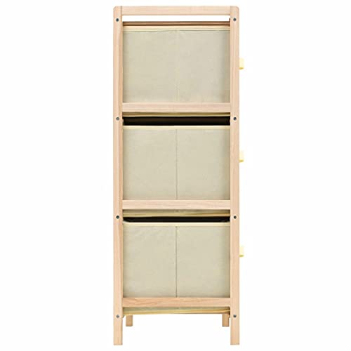 vidaXL Estante de Almacenamiento 6 Cestas Tela y Madera Cedro Beige Casa Hogar