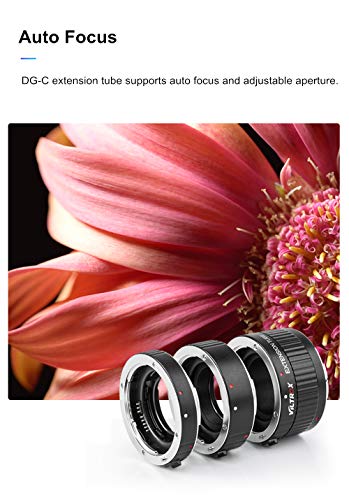 VILTROX DG-C AF Set de tubo de extensión macro para Canon EOS EF EF-S Lente y Canon Cámaras DSLR con tubos 12mm, 20mm e 36mm