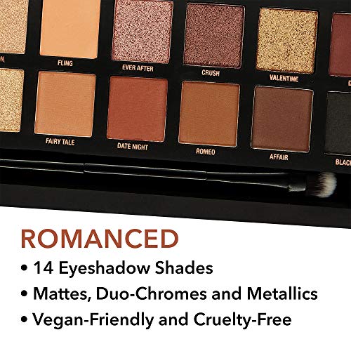 W7 | Paleta de Sombras de Ojos Romanced | Tonos: Mates Cremosos y Metálicos Brillantes | Colores: Neutros Cálidos, Rosas, Dorados, Marrones | Maquillaje de Ojos Libre de Crueldad y Vegano para Mujeres