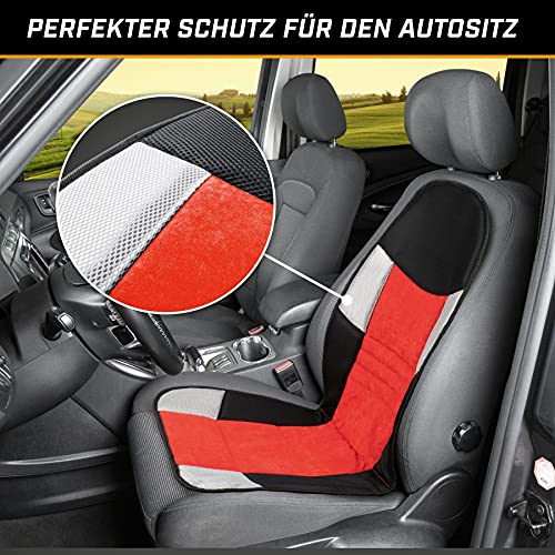 Walser Cubre Asiento de Coche, Cubre Asiento de Coche Hunt, Cubre Asiento de Coche Rojo Negro, Transpirable 11667