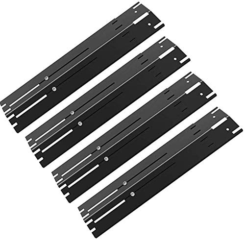 WELL GRILL - Placa de calor para barbacoa, barra de saborizante ajustable, piezas de repuesto, protector térmico de acero porcelánico, longitud se extiende desde 11,8 a 53,3 cm, 4 unidades