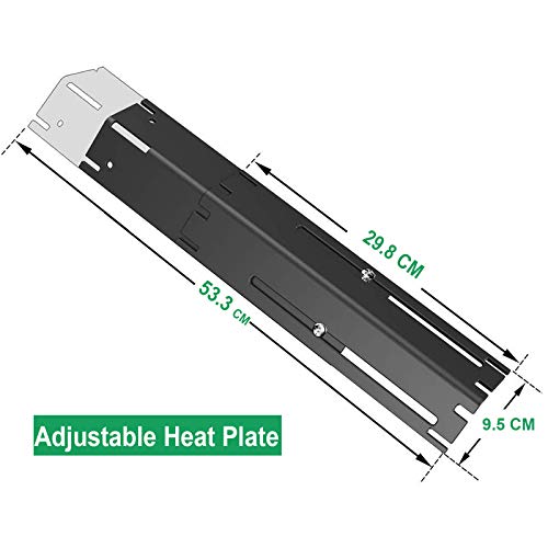 WELL GRILL - Placa de calor para barbacoa, barra de saborizante ajustable, piezas de repuesto, protector térmico de acero porcelánico, longitud se extiende desde 11,8 a 53,3 cm, 4 unidades
