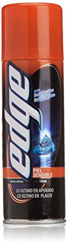 Wilkinson Sword Edge - Gel De Afeitar para Piel Sensible con Aloe 200 Ml, Negro/Naranja, Aloe Vera