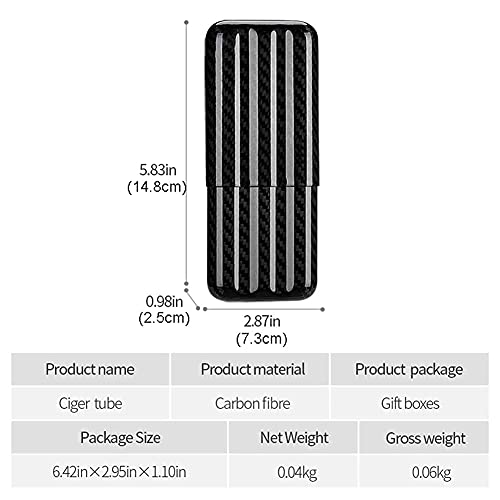 XIAOQIANG Caja de cigarros portátiles,Humidor Viaje Cable Humidor de cigarros,caja de almacenamiento de cigarros tiene hasta 2-3 cigarros,material de soldadura de carbono,for negocios de viajes (negro