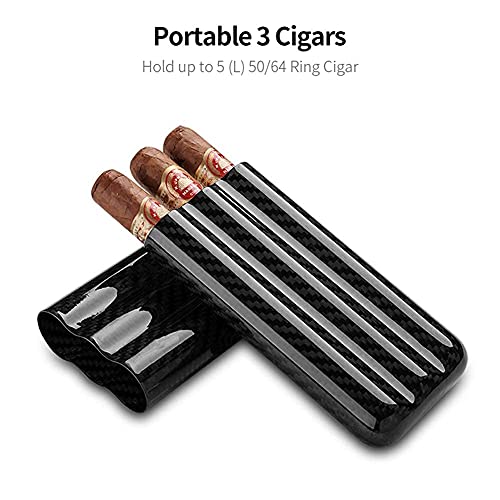 XIAOQIANG Caja de cigarros portátiles,Humidor Viaje Cable Humidor de cigarros,caja de almacenamiento de cigarros tiene hasta 2-3 cigarros,material de soldadura de carbono,for negocios de viajes (negro