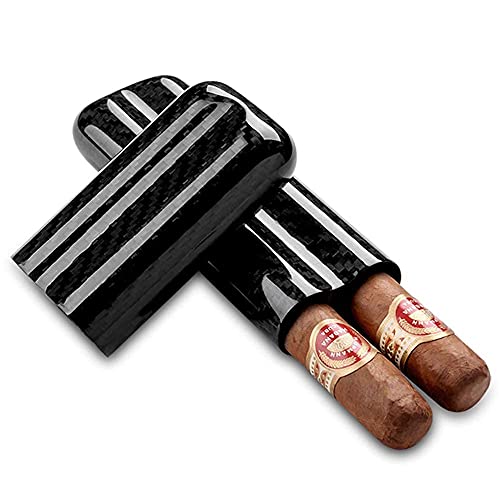 XIAOQIANG Caja de cigarros portátiles,Humidor Viaje Cable Humidor de cigarros,caja de almacenamiento de cigarros tiene hasta 2-3 cigarros,material de soldadura de carbono,for negocios de viajes (negro