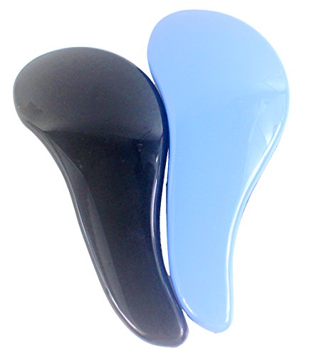 Xiaoyu 2PCS cepillo de desenredar, deslizamiento a través del peine o del cepillo del pelo de detangler, no más enredo, adultos y niños, negro y azul claro