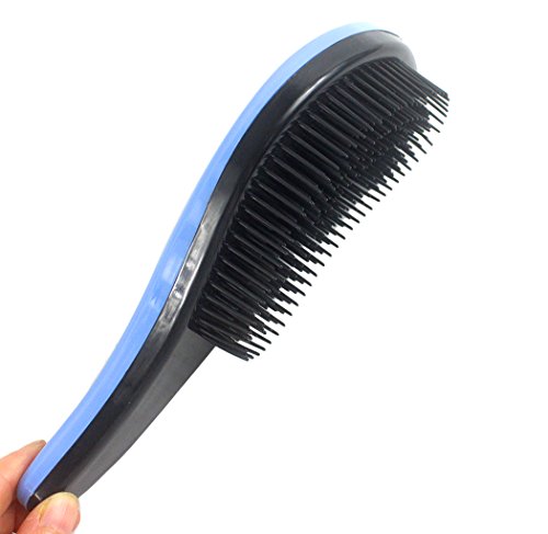 Xiaoyu 2PCS cepillo de desenredar, deslizamiento a través del peine o del cepillo del pelo de detangler, no más enredo, adultos y niños, negro y azul claro