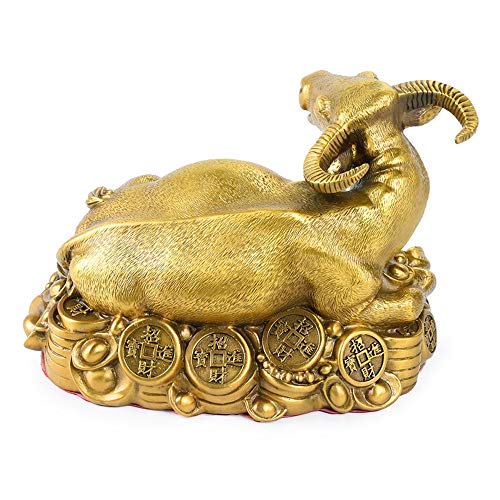 YAMASCO Estatuas, Escultura de Vaca de Cobre Puro, la Cultura y el Arte Tradicionales expresados ​​en esculturas de Bronce, Adecuado para Sala de Estar, Estudio, Oficina.