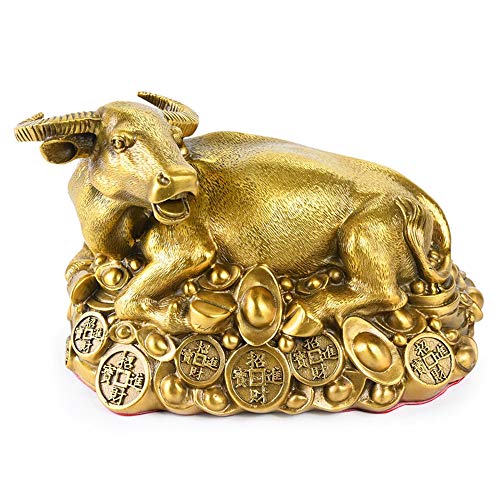 YAMASCO Estatuas, Escultura de Vaca de Cobre Puro, la Cultura y el Arte Tradicionales expresados ​​en esculturas de Bronce, Adecuado para Sala de Estar, Estudio, Oficina.