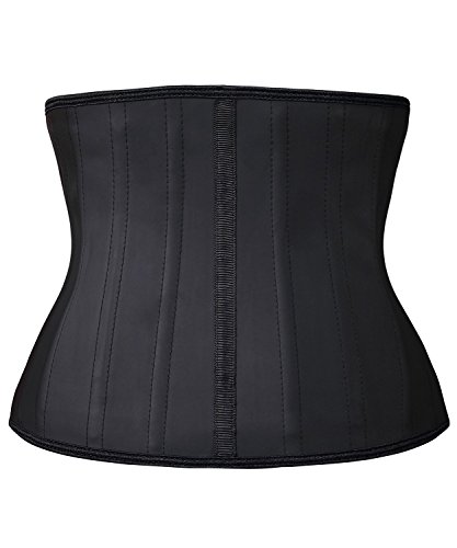 YIANNA Faja Reductora Mujer Torso Corto Waist Trainer Corset Colombianas Fajas Reductoras Abdomen Postparto Corsé Reductor Negro, 110299 Size M