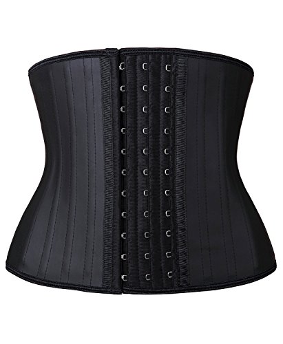 YIANNA Faja Reductora Mujer Torso Corto Waist Trainer Corset Colombianas Fajas Reductoras Abdomen Postparto Corsé Reductor Negro, 110299 Size M