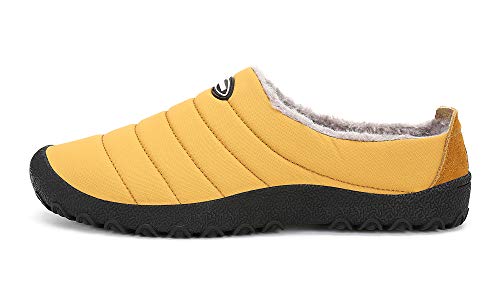 Zapatillas de Estar para Casa Hombre Mujer Invierno Calentitas Zapatillas de Deporte con Suela Antideslizante,Amarillo,43