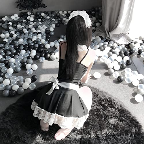 Zyimsva Maid Dress Disfraz de Halloween Maid Disfraz Cospaly Disfraz de servita sexy y medias