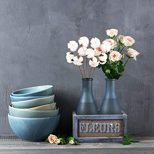 10 Pcs Flores Artificiales Decoracion Blanca Flores Algodón Secas Tallo Largo ,Simulación de Natural y de Estilo Original , para decoración de Jarrones Hogar Hogarcasa de Campo Bodas Fiestas