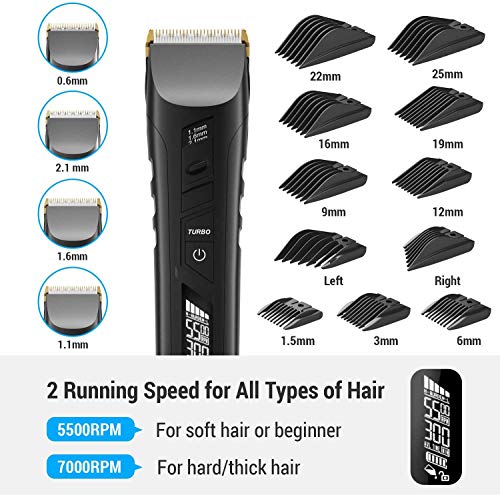 16 en 1 Cortapelos Hombre, Maquina Cortar Pelo Profesional, Recortadora de Barba, Cortador Pelo Electrico para Hombres, Recortadora de Cabello Recargable con 38 Longitudes de Corte (Negro)