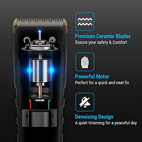 16 en 1 Cortapelos Hombre, Maquina Cortar Pelo Profesional, Recortadora de Barba, Cortador Pelo Electrico para Hombres, Recortadora de Cabello Recargable con 38 Longitudes de Corte (Negro)