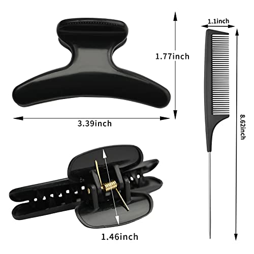 25 piezas mariposa negro antideslizante pinzas para el cabello estilo elegante y sección de peluquería de cocodrilo pinza pinzas para el cabello para mujeres sección de cabello herramienta peluquería