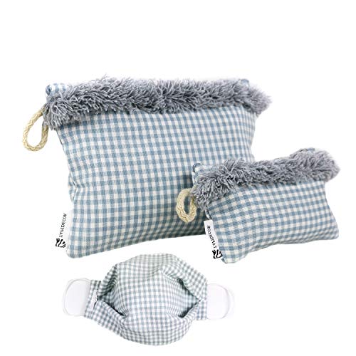 3 Piezas: Bolso mano Neceser + Monedero, Runda Gafas + Mascarilla tela lavable (Vichy)