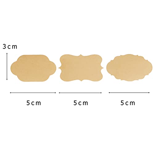 300 etiquetas de papel kraft autoadhesivas en blanco pegatinas de papel kraft hechas a mano, etiquetas de regalo para cosméticos decoración de tarros de comida (3 x 5 cm)