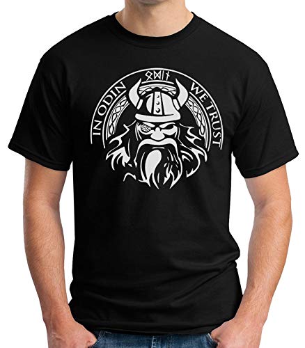 35mm - Camiseta Niño Vikings - Vikingos - In Odin We Trust - Negro - Talla 11-12 años