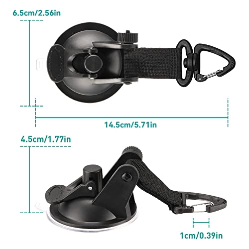 4 Piezas Ventosas para Cristal con Ganchos, Anclaje de Ventosa para Coche, Fuertes Ganchos de Succión para Camping, Con guardapolvo, para camping, taller, casa móvil, hogar, toldo
