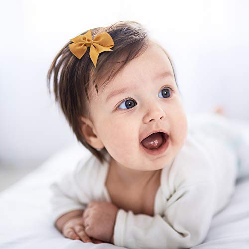 40 Piezas Pinzas Pelo para Bebé Gomas Pelo Niña, Lazos Pequeño Pelo arco Clip de Pelo del Bowknot de cinta de grosgrain accesorios pelo pa'r niños pequeños